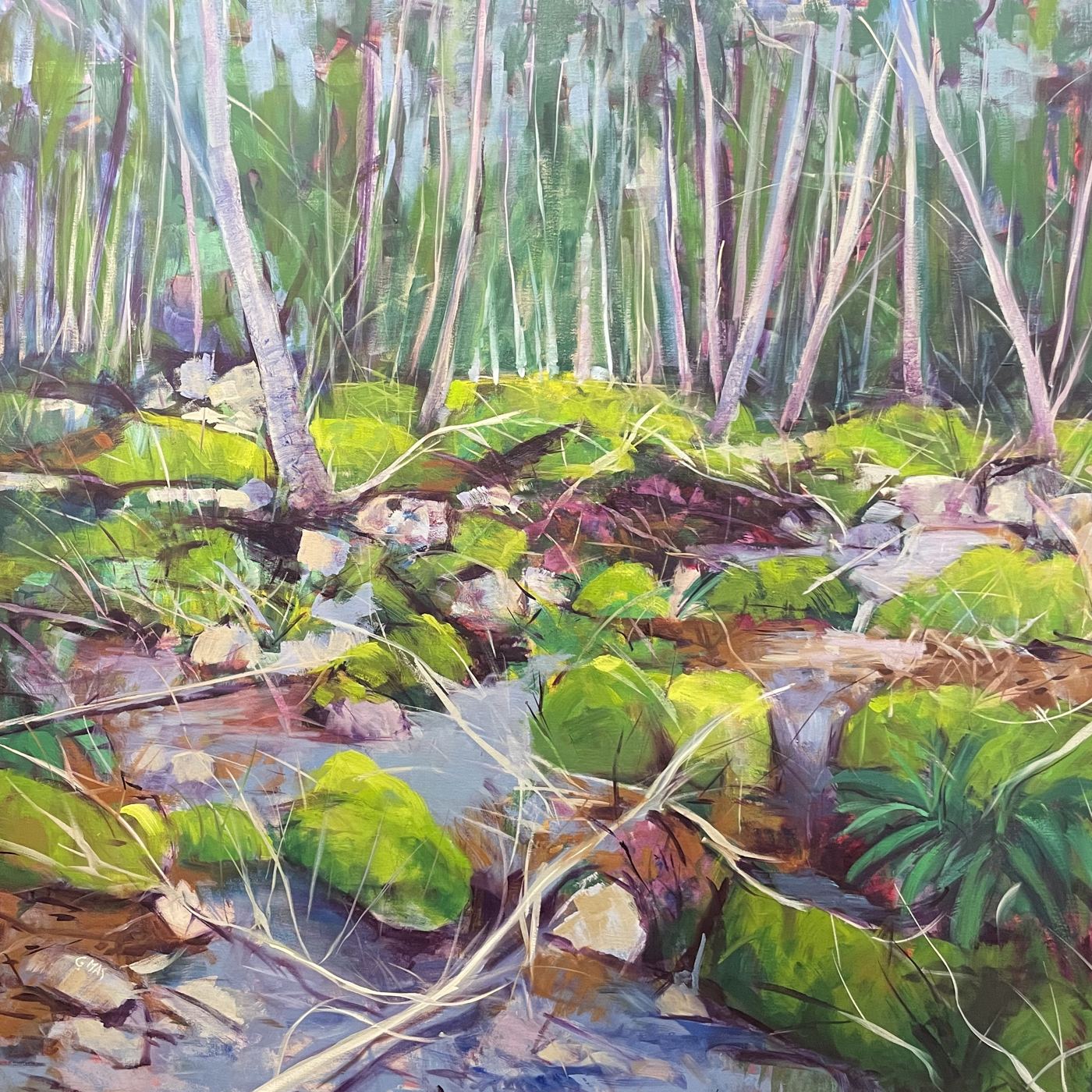Escorrentía, obra de José González Mas, 100 × 100 cm
