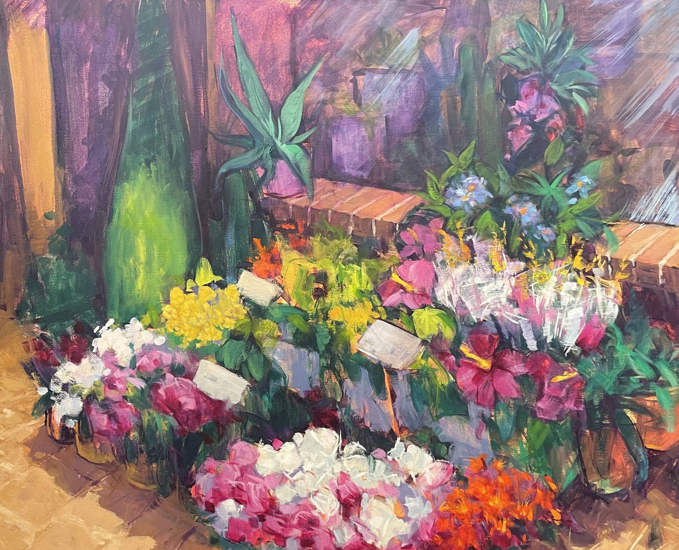 Floristería, obra de José González Mas, 100 × 81 cm