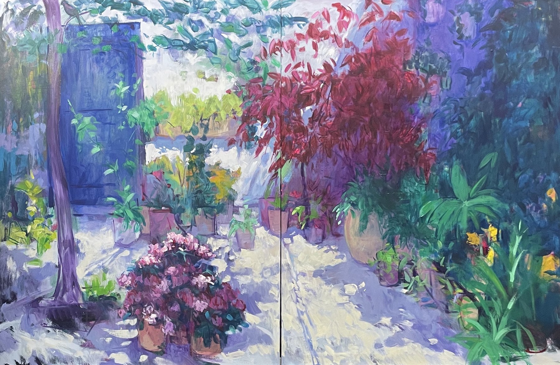 Patio andaluz, obra de José González Mas, 178 × 116 cm