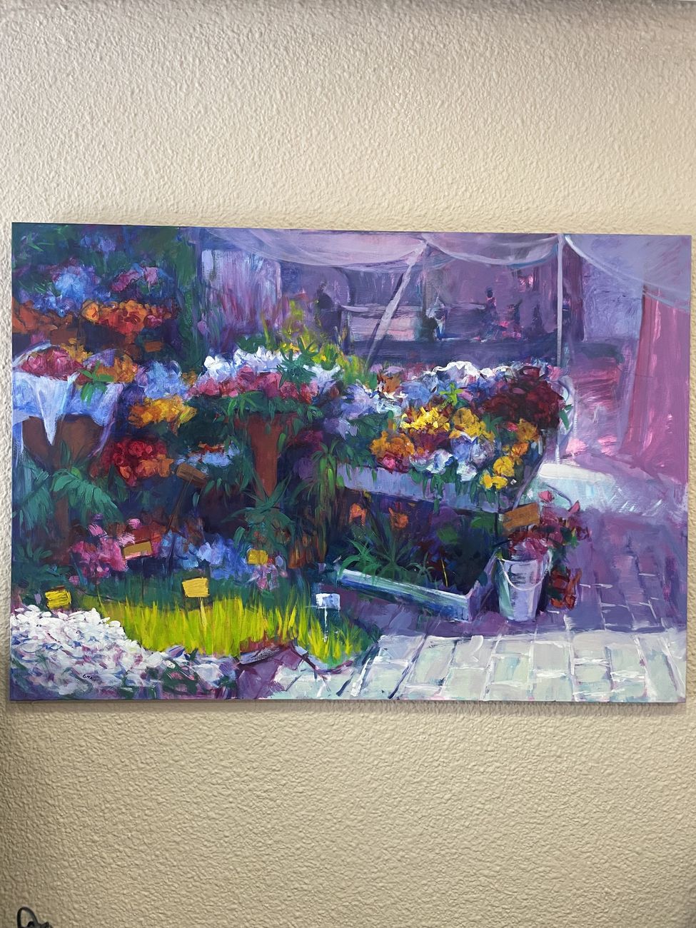 Piazza Fiori en el caballete, José González Mas