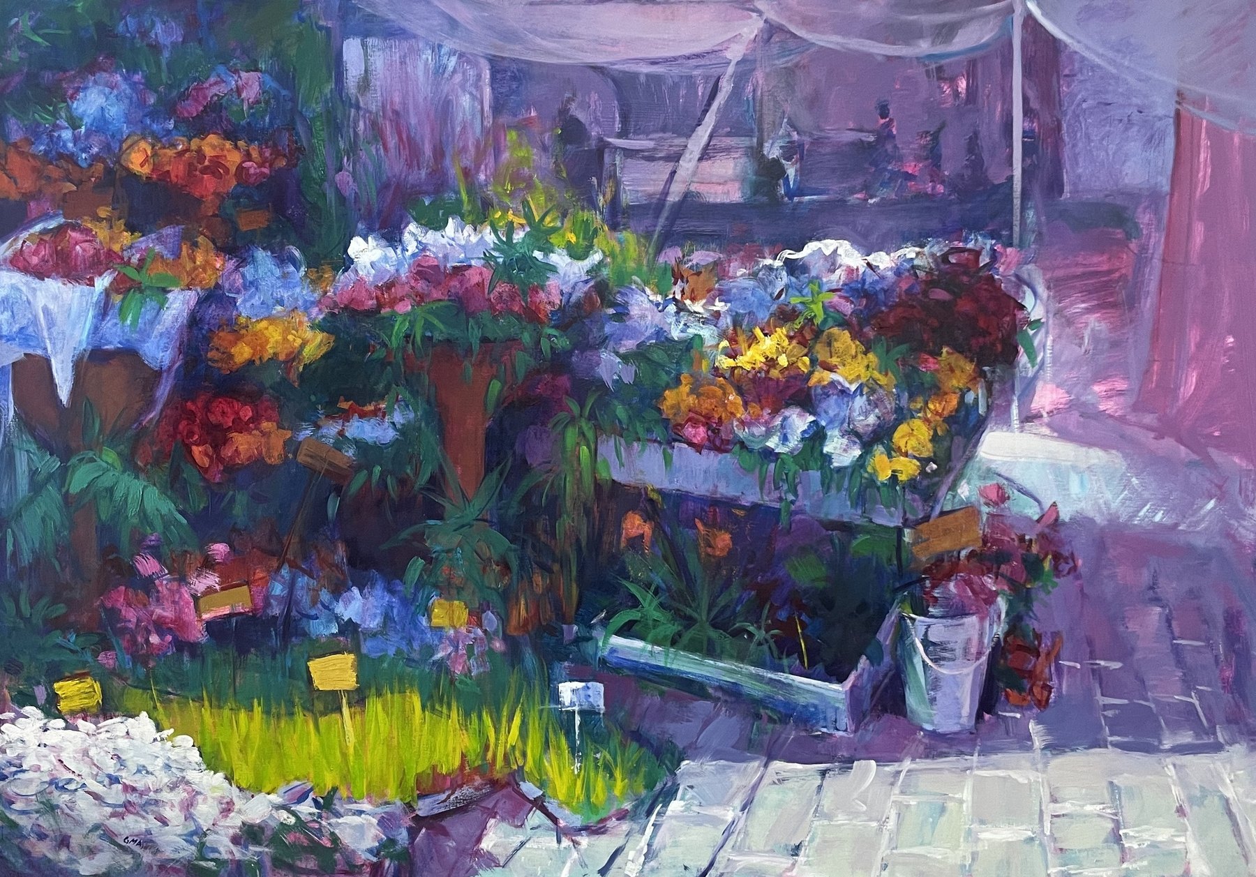 Piazza Fiori, obra de José González Mas, 116 × 81 cm