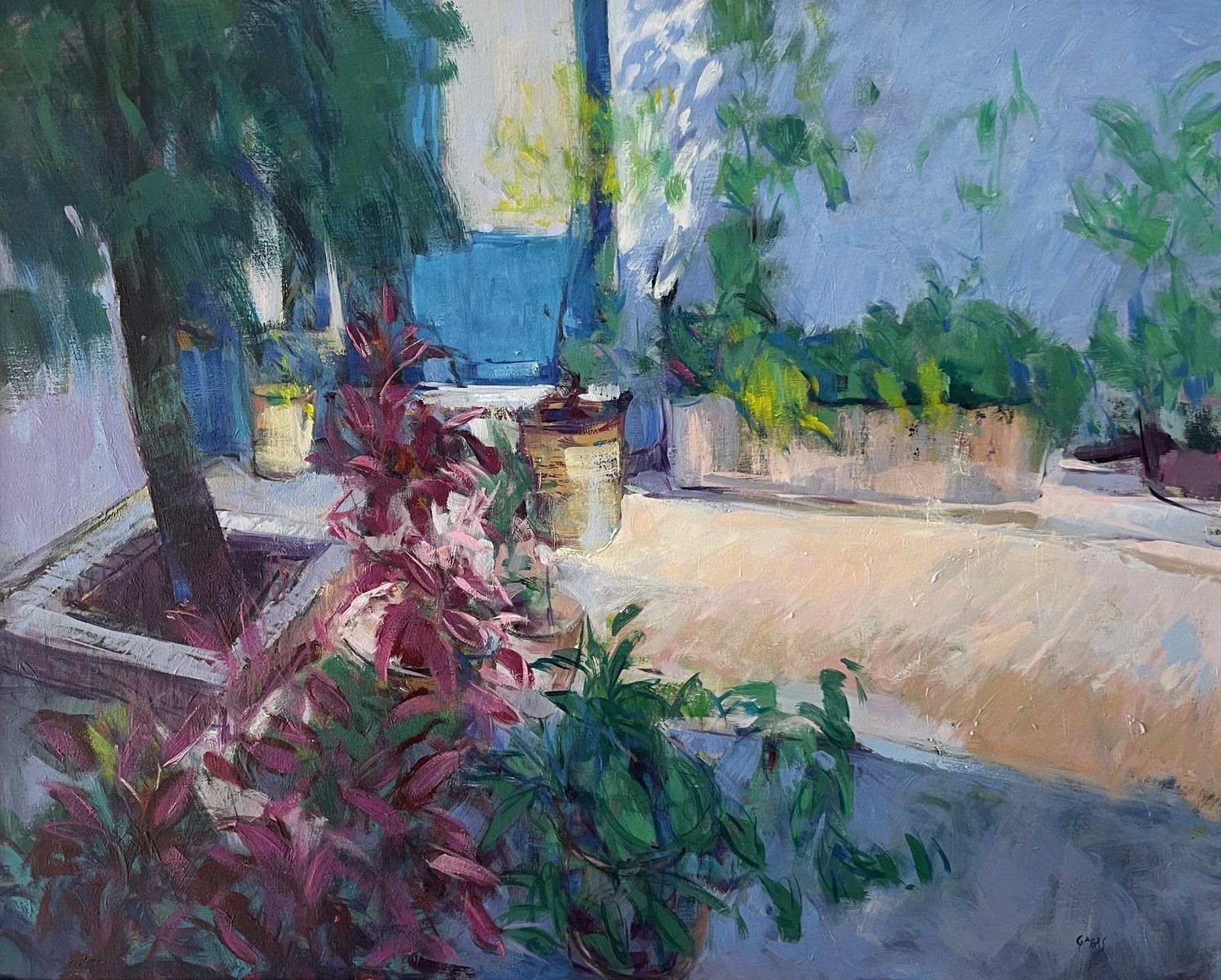 Puerta azul, obra de José González Mas, 81 × 65 cm