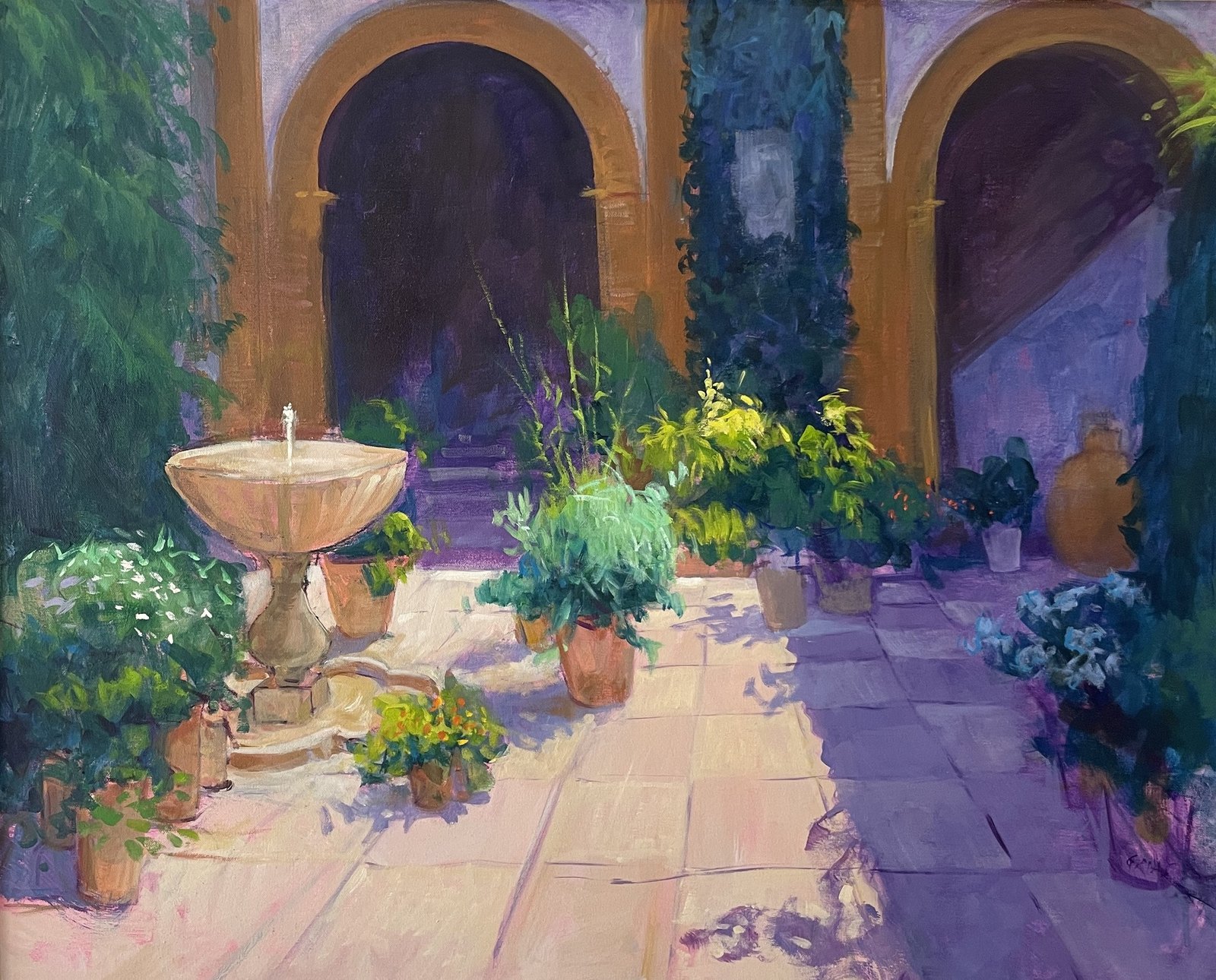 Fuente redonda, obra de José González Mas, 73 × 60 cm