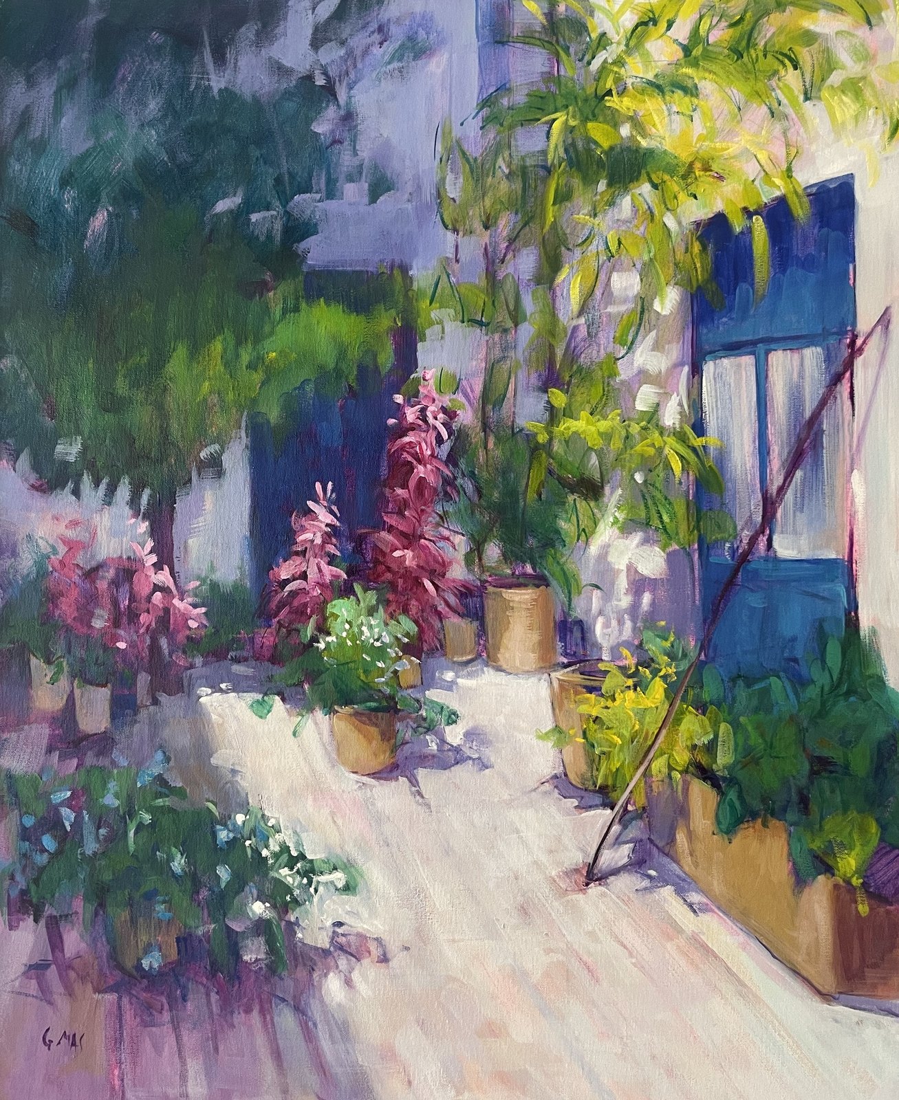 Patio amigo, obra de José González Mas, 73 × 60 cm
