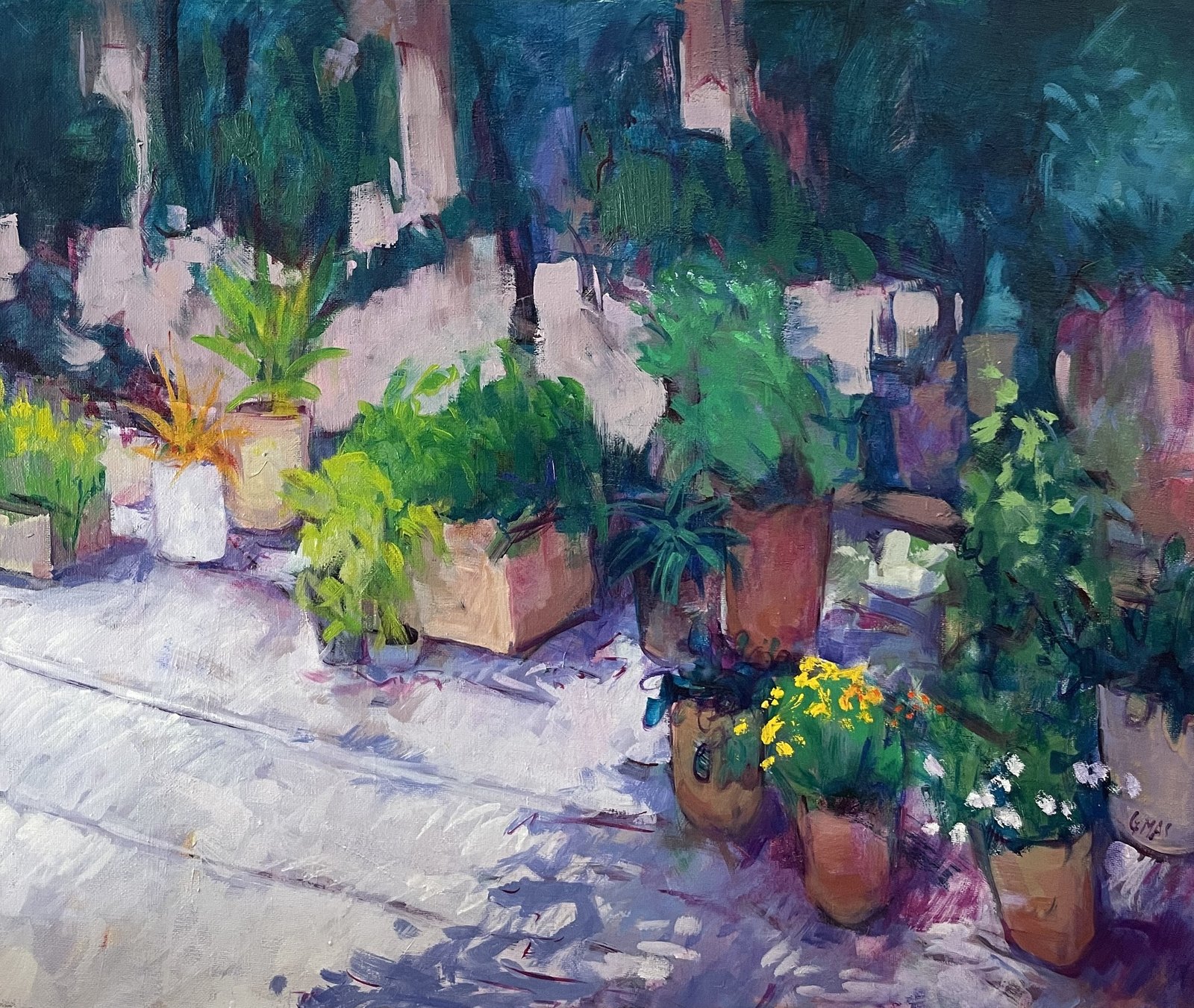 Rincón con maceta, obra de José González Mas, 55 × 46 cm