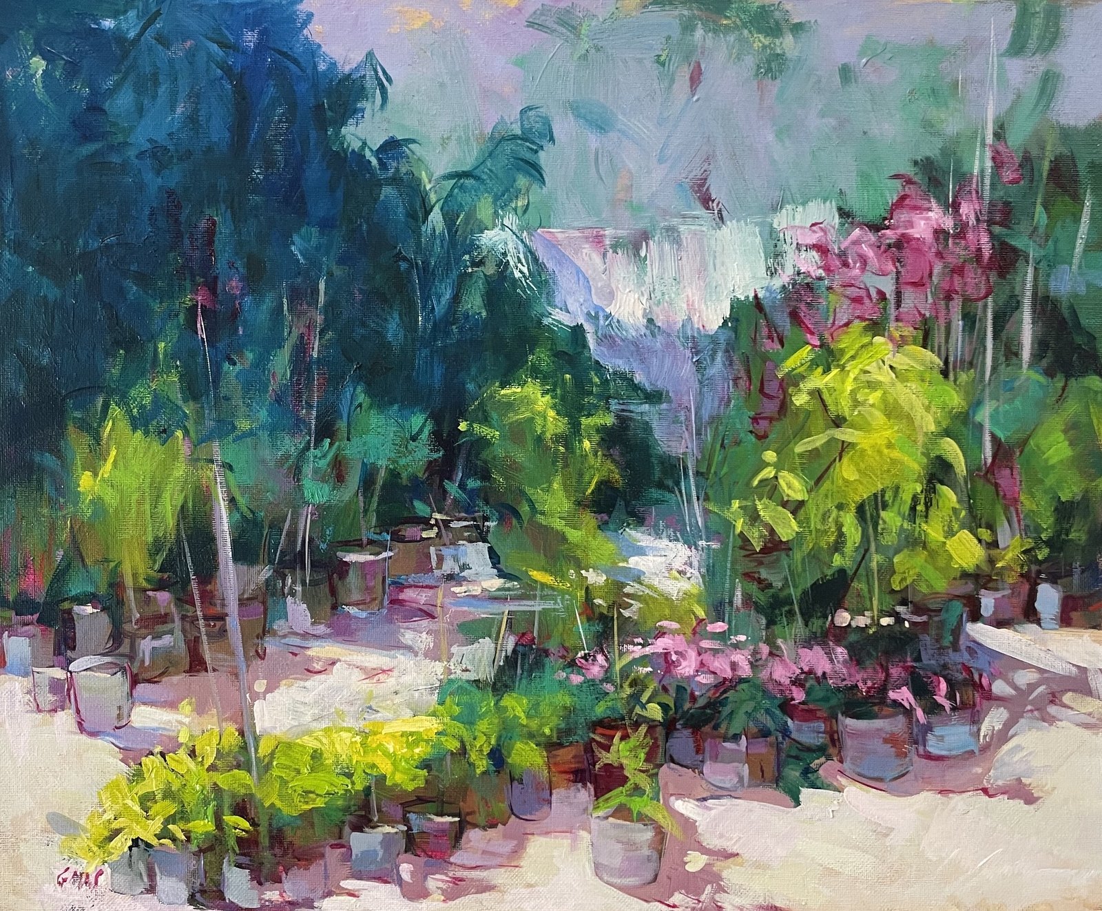 Ropa tendida, obra de José González Mas, 46 × 38 cm