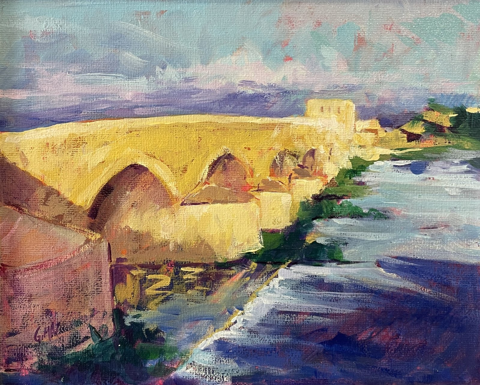 Puente cordobés, obra de José González Mas, 25 × 20 cm