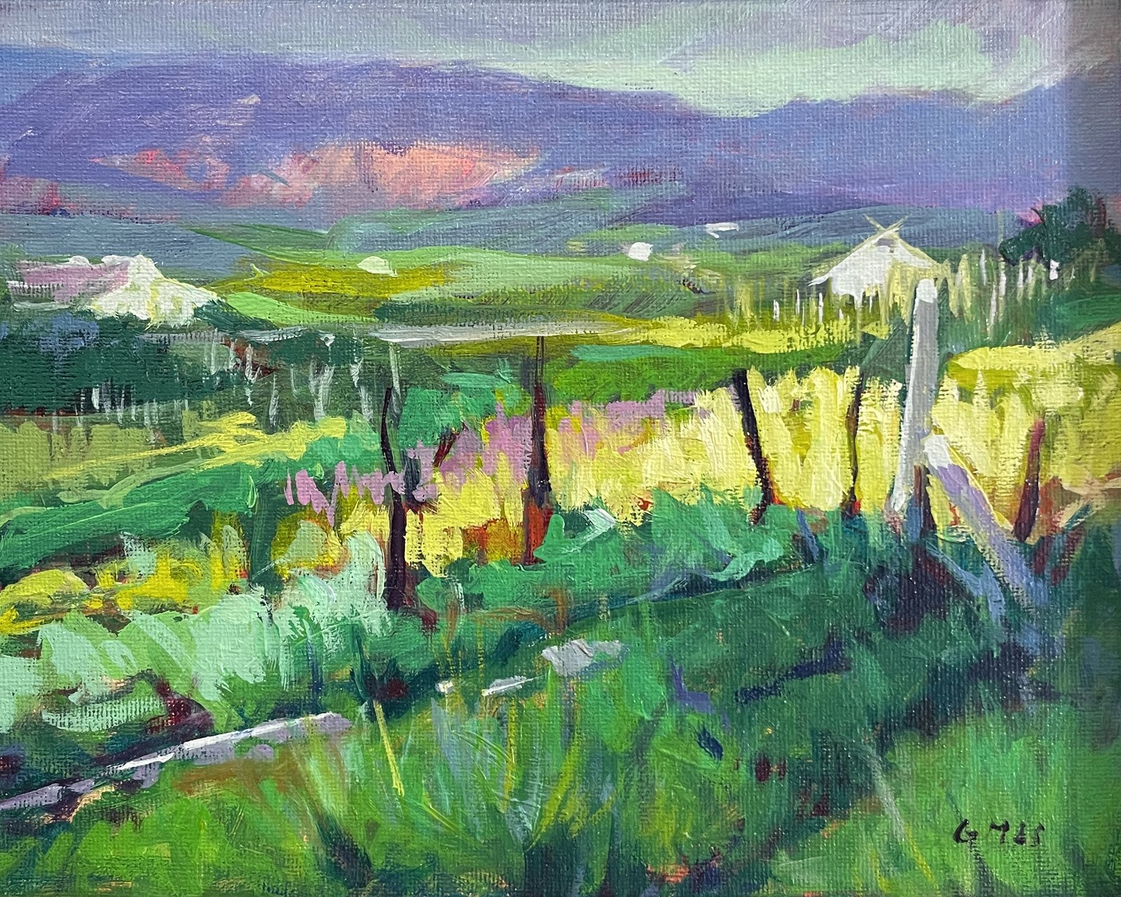 Viñedos, obra de José González Mas, 25 × 20 cm