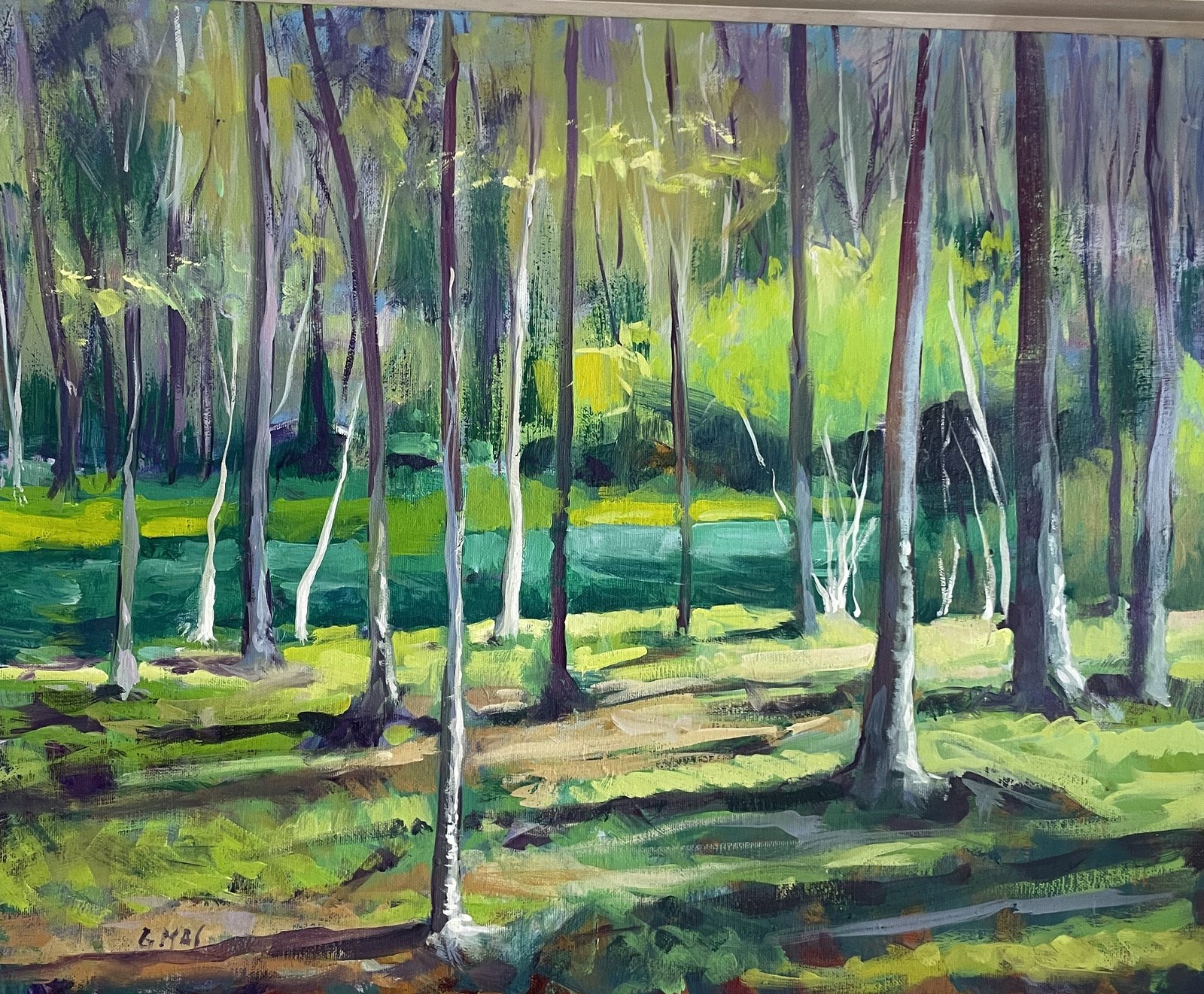 Río Abion, obra de José González Mas, 46 × 38 cm