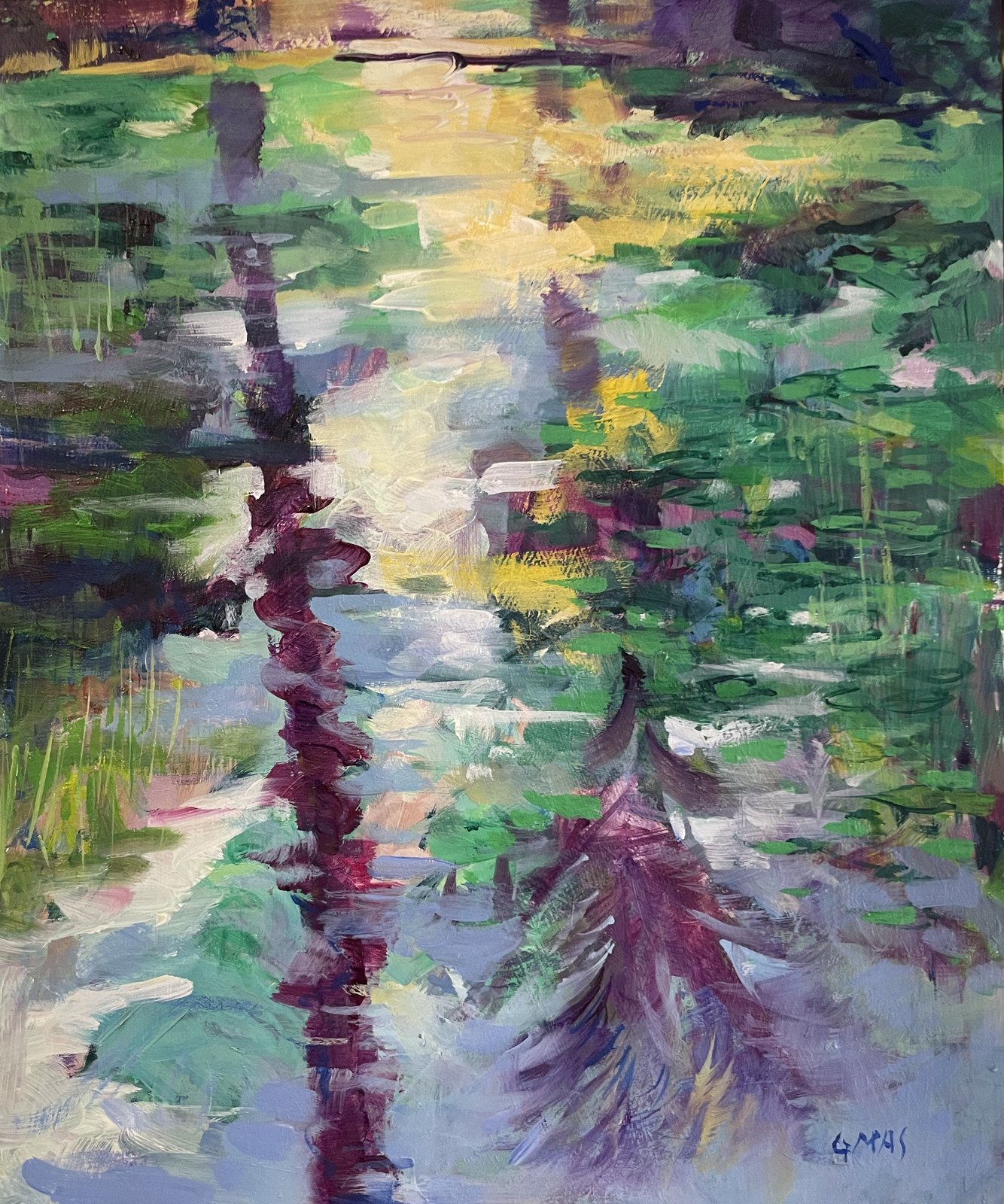 Reflejos, obra de José González Mas, 25 × 30 cm