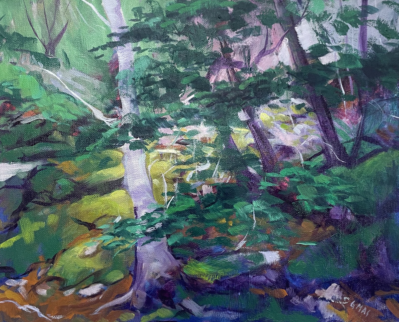 Rincón del hayedo, obra de José González Mas, 41 × 33 cm