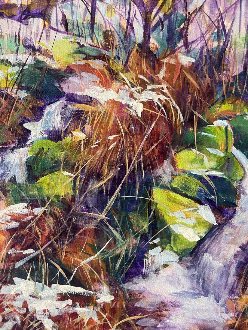 Detalle de Arroyo (con nieve), José González Mas