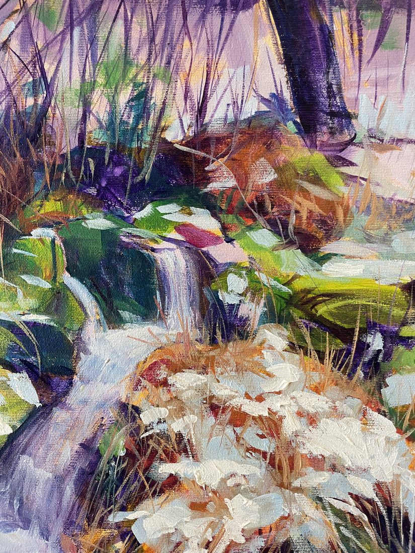 Detalle de Arroyo (con nieve), José González Mas