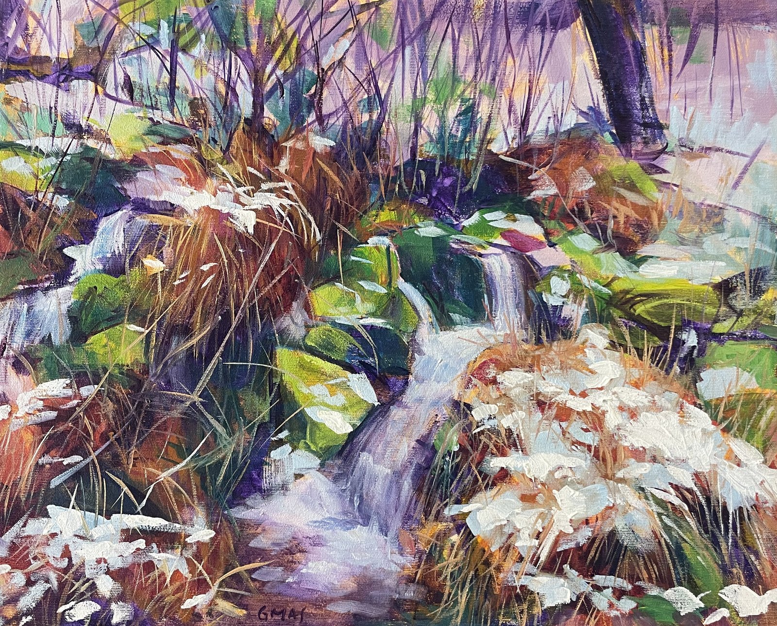 Arroyo (con nieve), obra de José González Mas, 41 × 33 cm